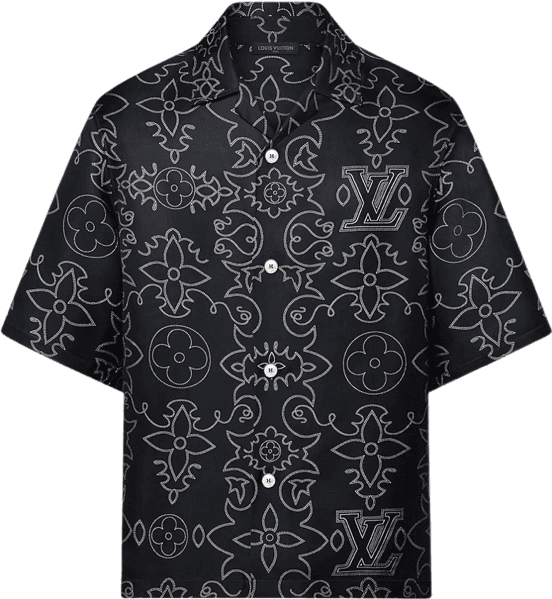 Chemise Louis Vuitton Manches Courtes Imprimée en Soie