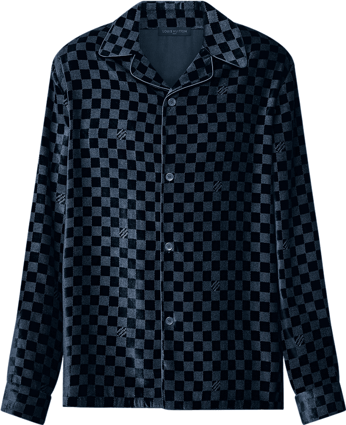 Surchemise de Soirée Louis Vuitton Manches Longues en Velours de Soie Mélangée