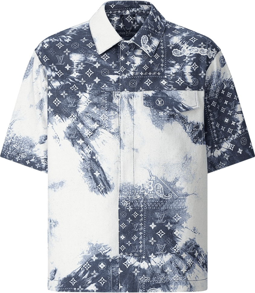 Monogram Bandana Sleeved Denim Shirt Louis Vuitton