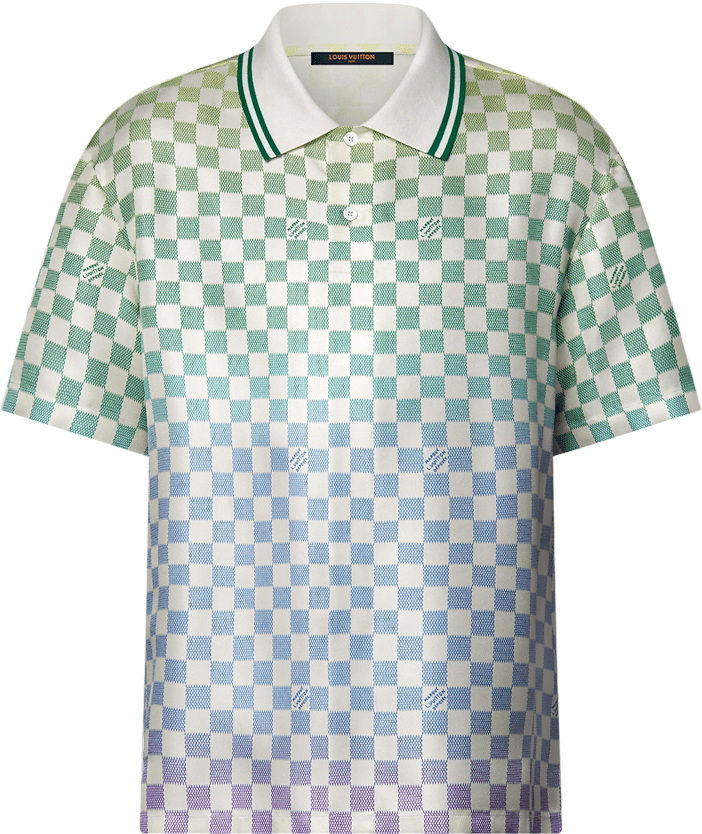 Ensemble Imprimé Damier Gradient en Soie