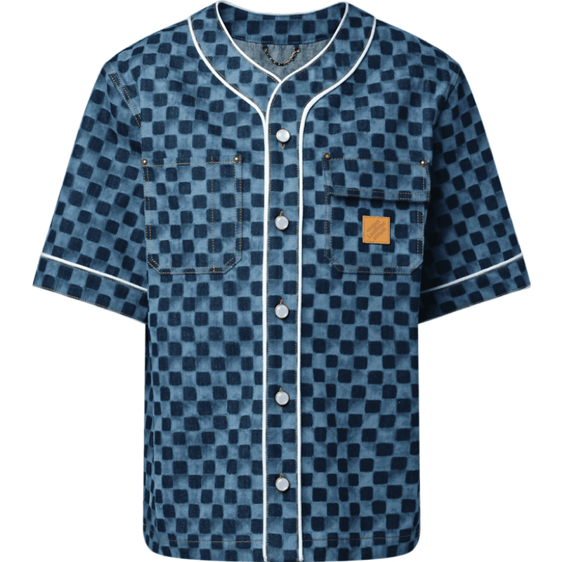 Maillot de Baseball Damier en Denim Louis Vuitton