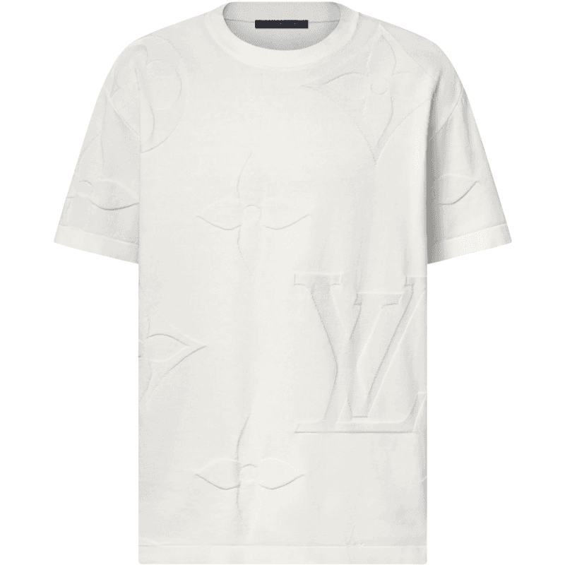 Tee Shirt Brodé Monogram en Coton Louis Vuitton