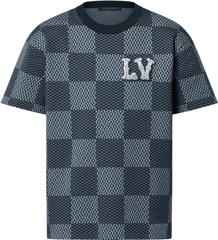 T Shirt Louis Vuitton Damier a Patch Bleu