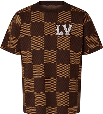 T Shirt Louis Vuitton Damier a Patch Marron