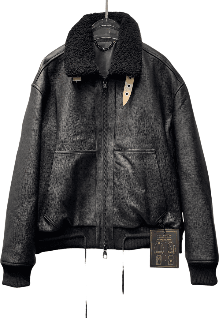 Veste Louis Vuitton Full Cuir Leather Vrai Leather Black