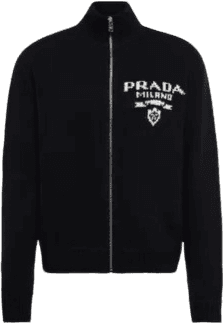 Cardigan Laine et Cachemire À Logo Bleu Prd