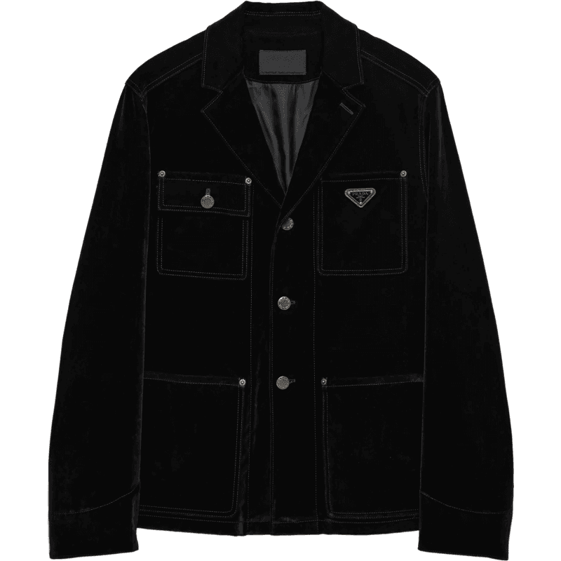 Prda Velvet Denim Blouson